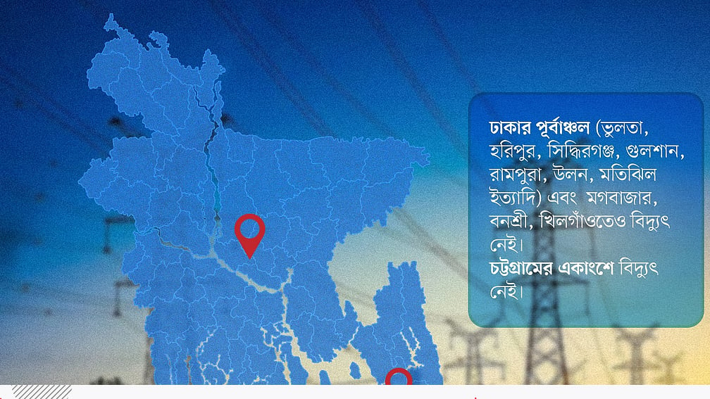 ঢাকার পূর্বাঞ্চল ও চট্টগ্রামের একাংশে বিদ্যুৎ বিপর্যয়, দুই ঘণ্টা পর সরবরাহ শুরু